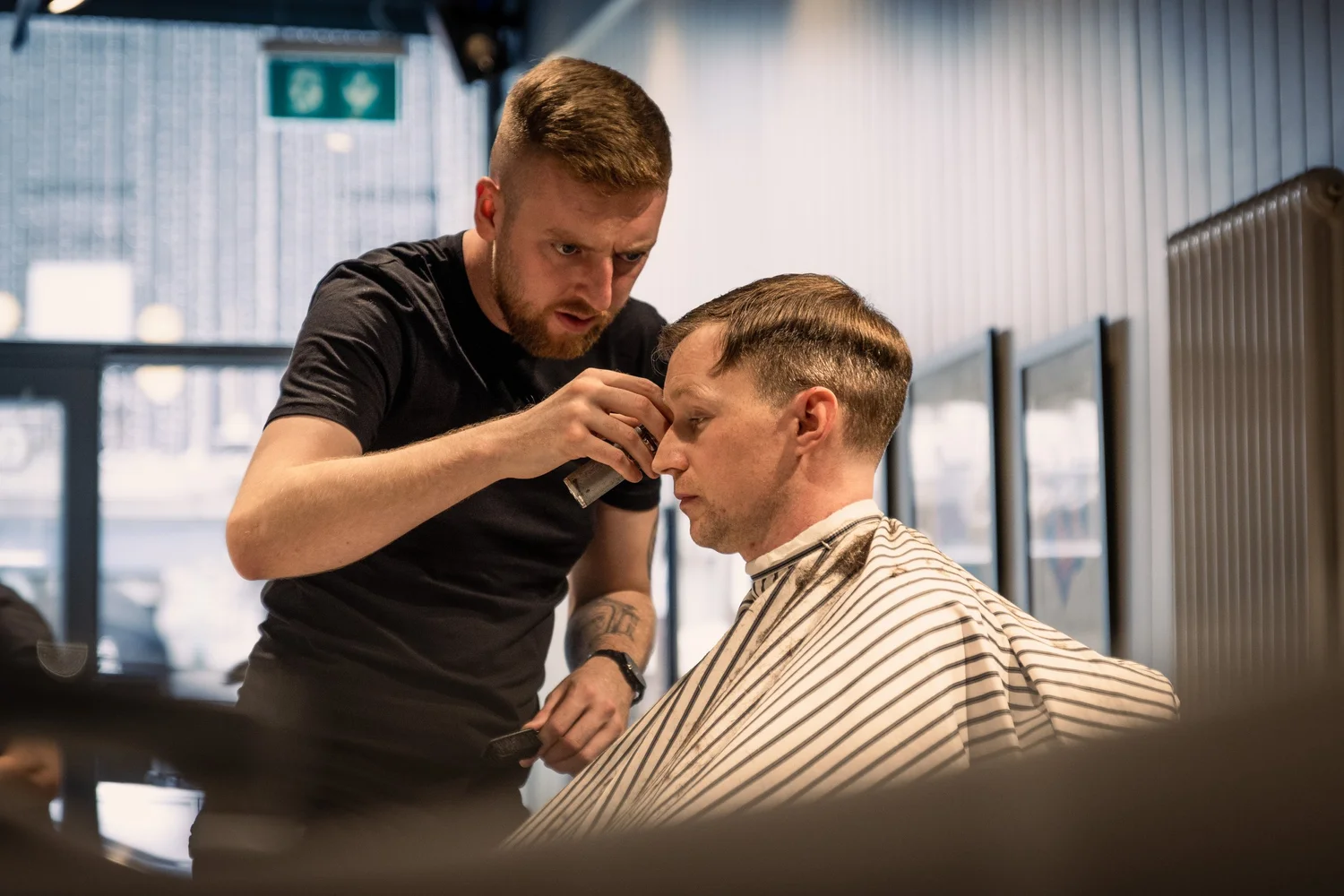 Content shoot at the Barbiere barbershop